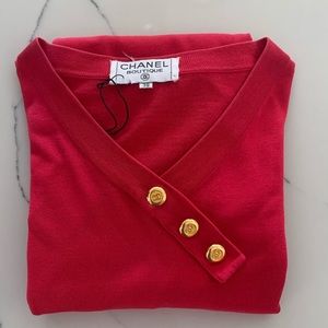 Chanel Boutique Red Blouse